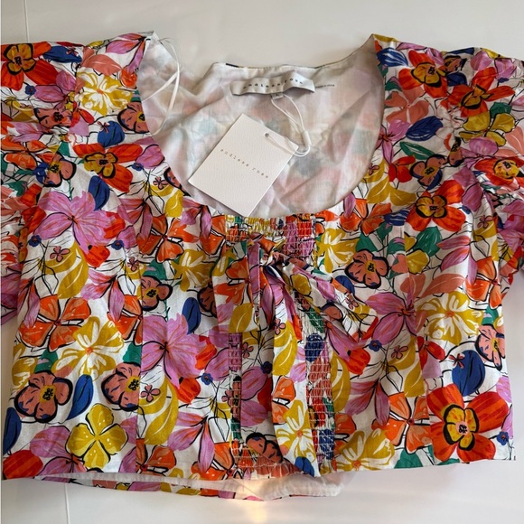 Endless rose large floral cropped blouse NWT - Picture 11 of 12